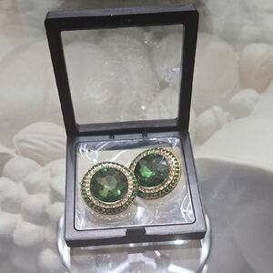 Elegant Green Gemstone Earrings